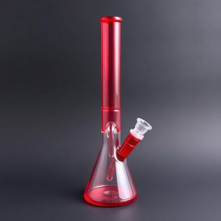 Ruby Red Straight Tube glass piece