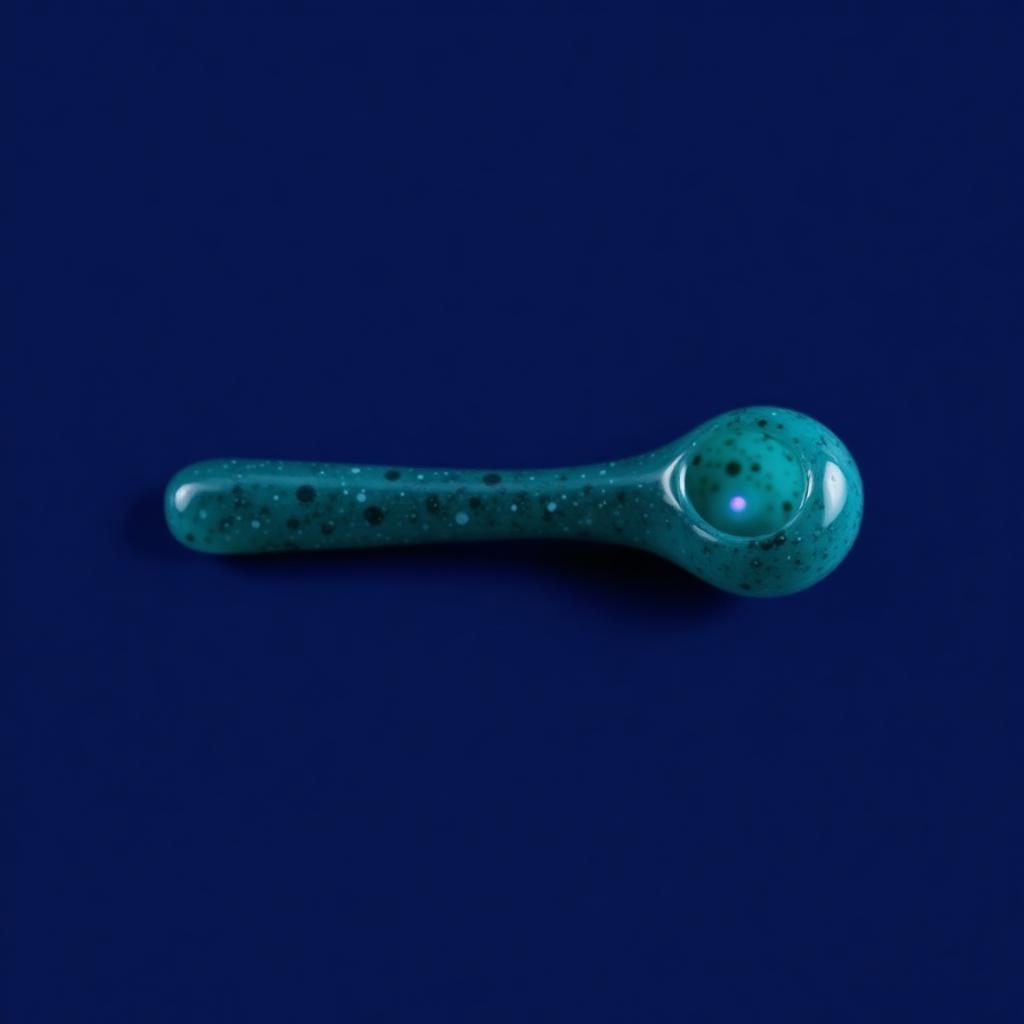 Teal Frit Spoon glass piece